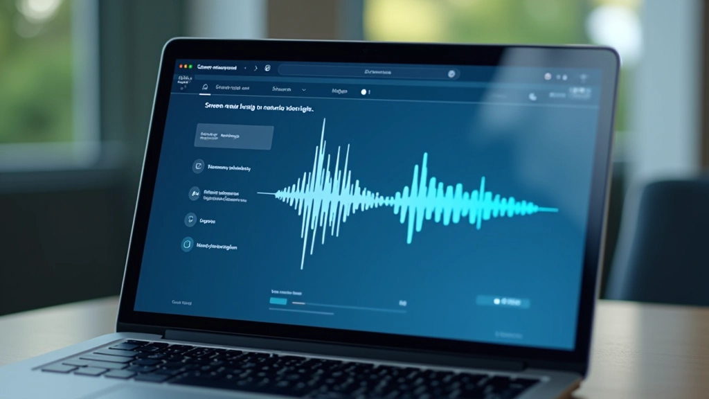 Screen reader software interface showing audio waveforms and text-to-speech controls for converting webpage content into spoken audio