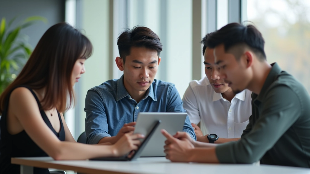 Diverse group of people using different devices and assistive technologies to access digital content