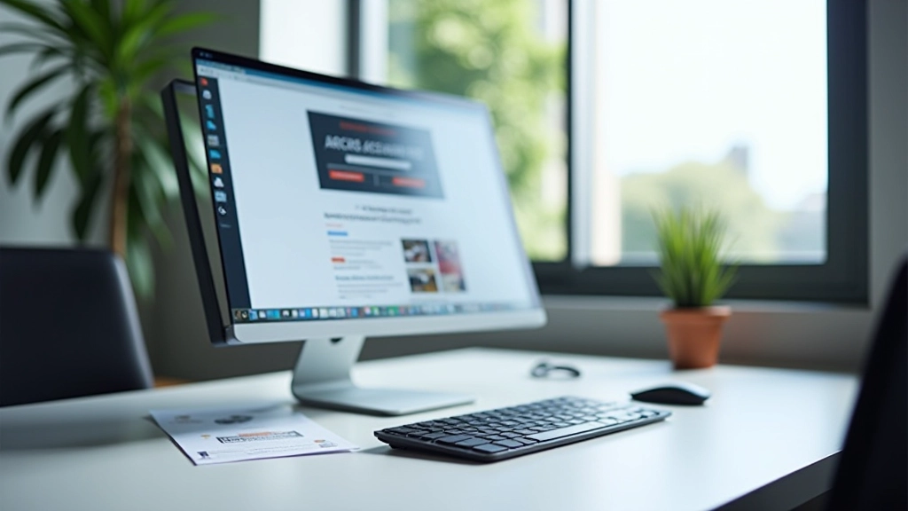 Professional workspace showing accessible website design on monitor with accessibility tools displayed
