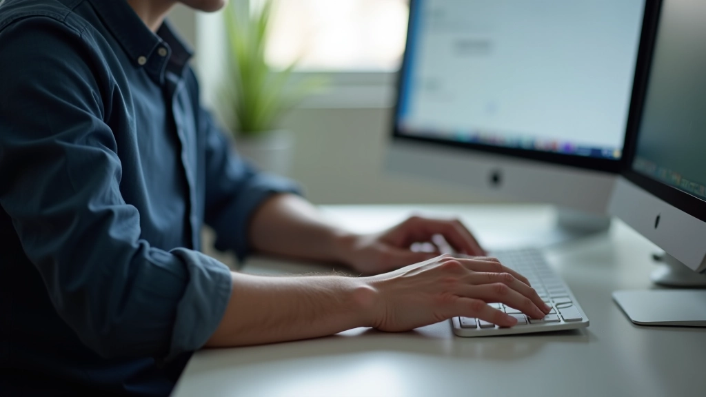 Person using a keyboard with high-contrast visual indicators, demonstrating keyboard-only navigation for web accessibility