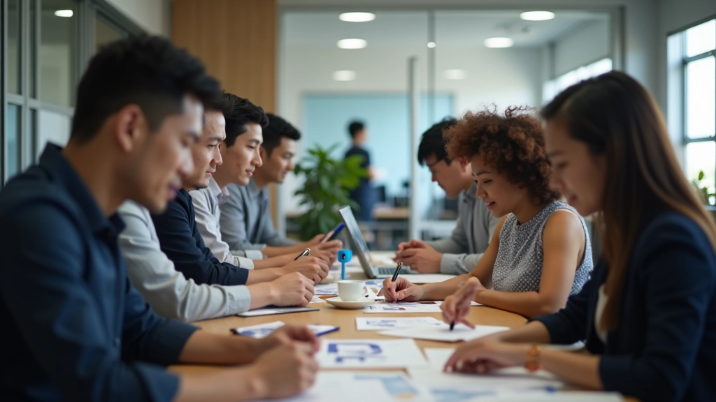 Team collaboration in an office setting