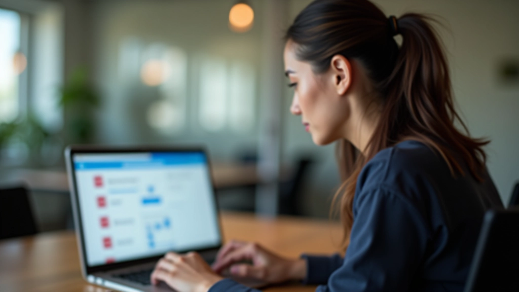 Diagram showing accessibility principles on screen with person at desk studying the content